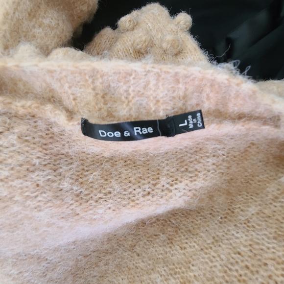 Doe & Rae Open Front Cardigan Sweater Size Large - Picture 4 of 6